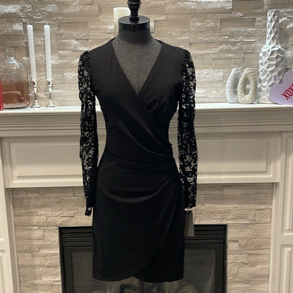 NWT Donna Ricco Women's Black Cocktail Dress Size 2 - Picture 1 of 8
